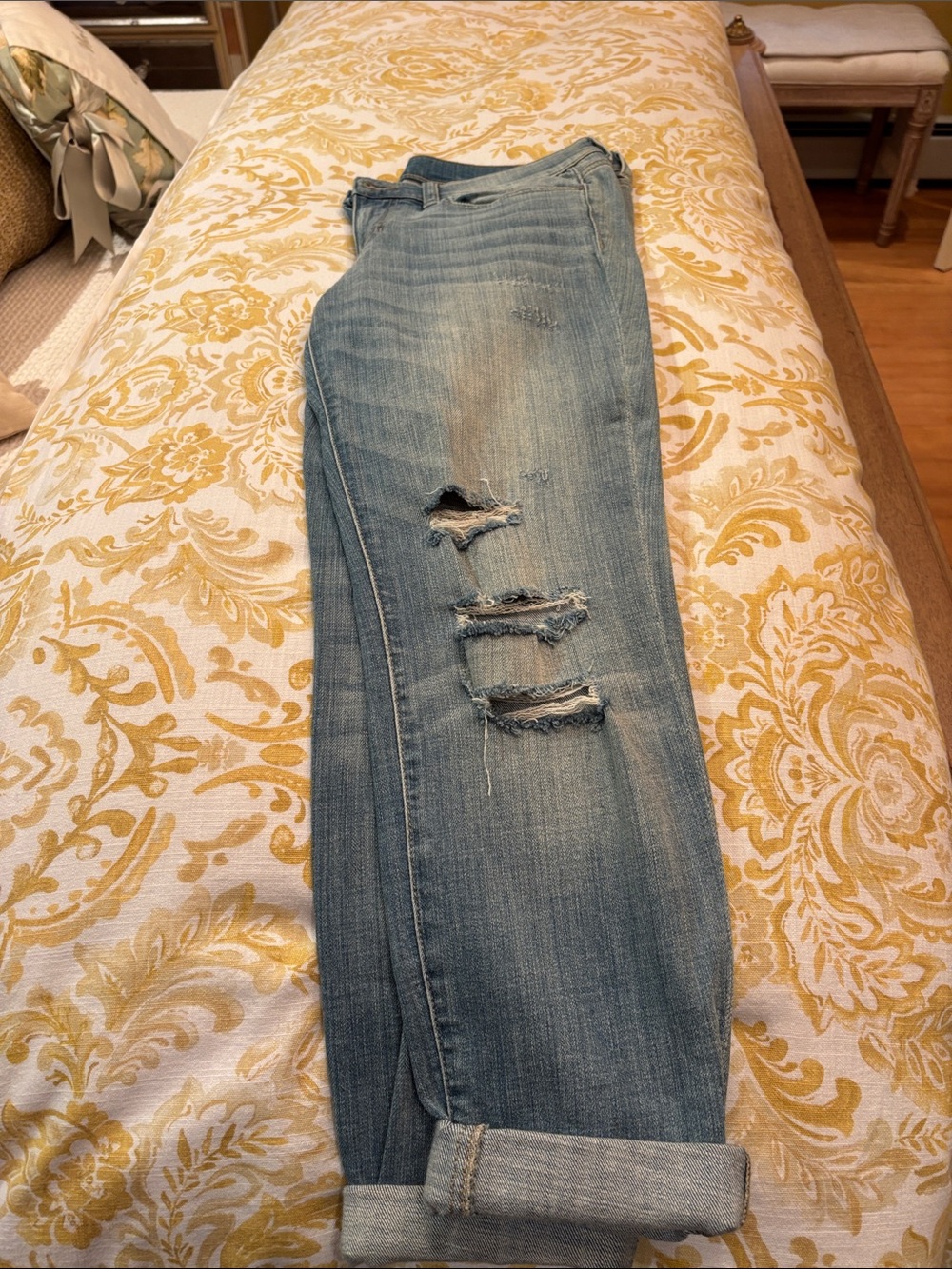Sneak Peek Light Blue Distressed Boyfriend Jeans